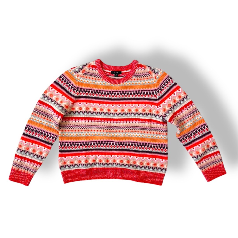 Jcrew Women’s Fair Isle cropped crewneck sweater